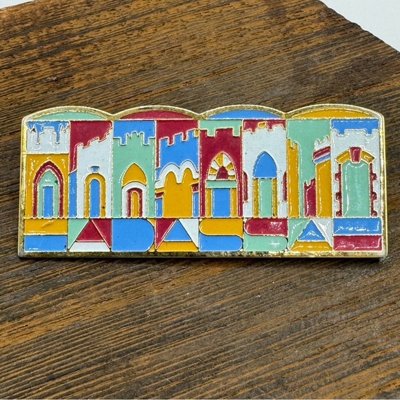 Hadassah colorful enamel brooch  pin pendant The Eight Gates of Jerusalem - Picture 1 of 7